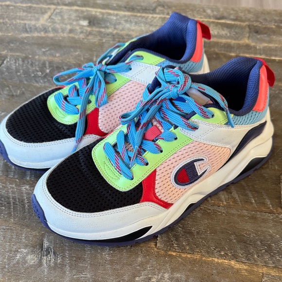 Champion Women's Sneakers in Black, Blue, and Pink Size 8 WIDE - Picture 1 of 5